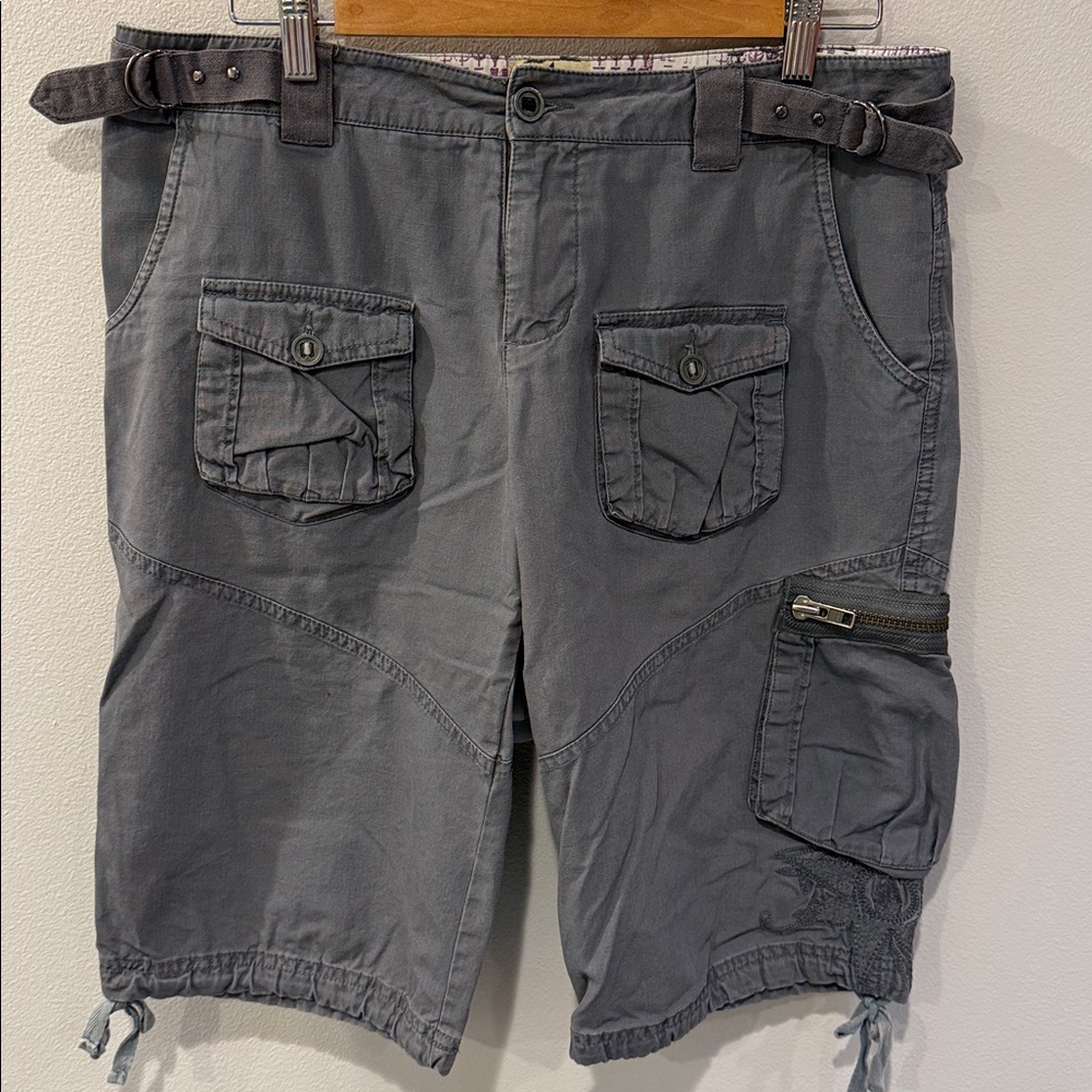 Gray Volcom Cargo Shorts with Pockets